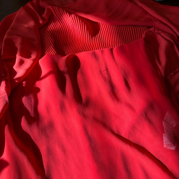 Zara‎ SZ XS red pleated chiffon flare mini dress - Picture 9 of 16